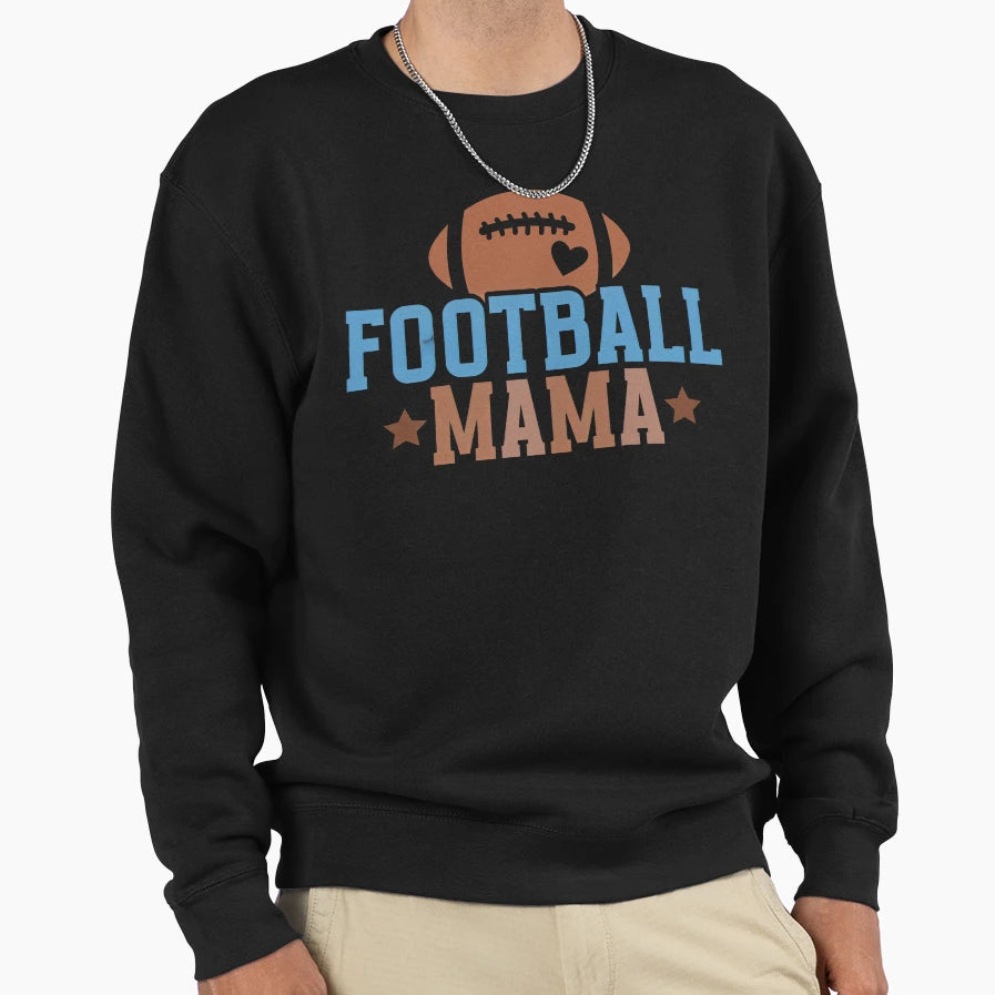 Brown And Blue Football Mama Sweatshirt - Graphic Print for Adults - T-Shirt, Sweatshirt, Hoodie
