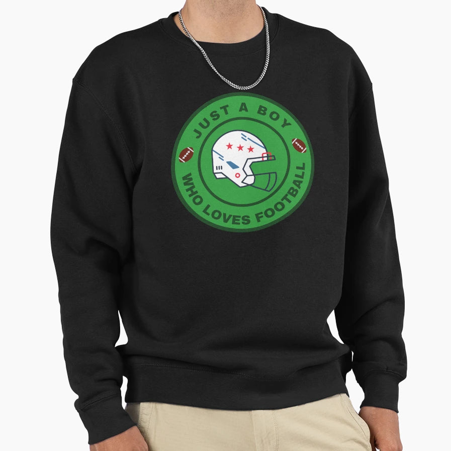 Just Who Loves Football Sweatshirt - Aesthetic Graphic for Adults - T-Shirt, Sweatshirt, Hoodie