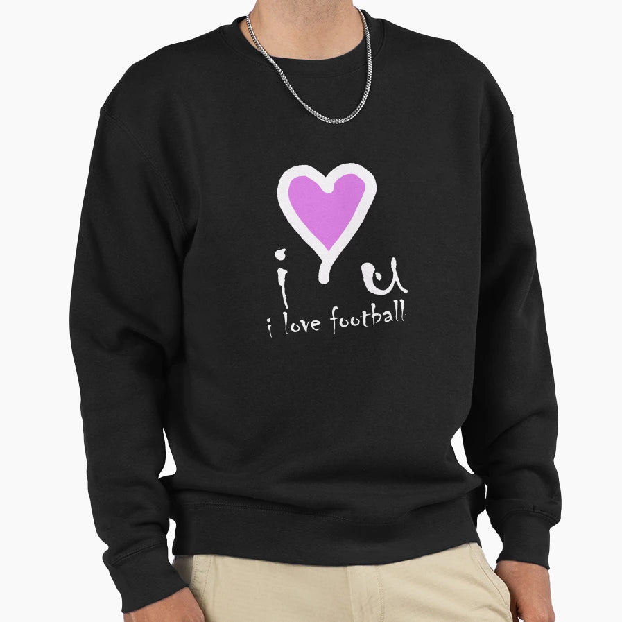 I Love U T Shirts I Love Footballs T-Shirt - Trendy Graphic for Adults - T-Shirt, Sweatshirt, Hoodie