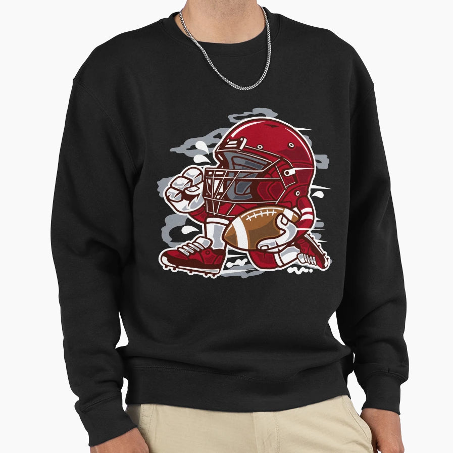 Football Helmet Running Sweatshirt - Graphic Print Men Women - T-Shirt, Sweatshirt, Hoodie