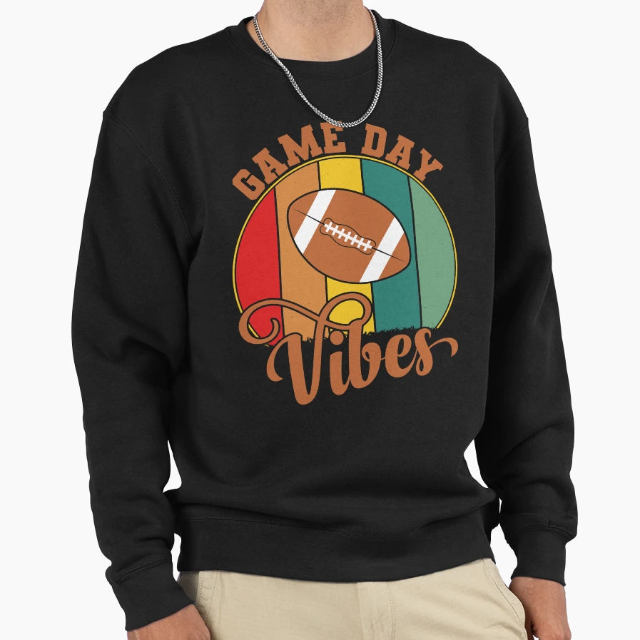 Game Day Vibes American Football Rugby Sweatshirt - Graphic Print Unisex - T-Shirt, Sweatshirt, Hoodie