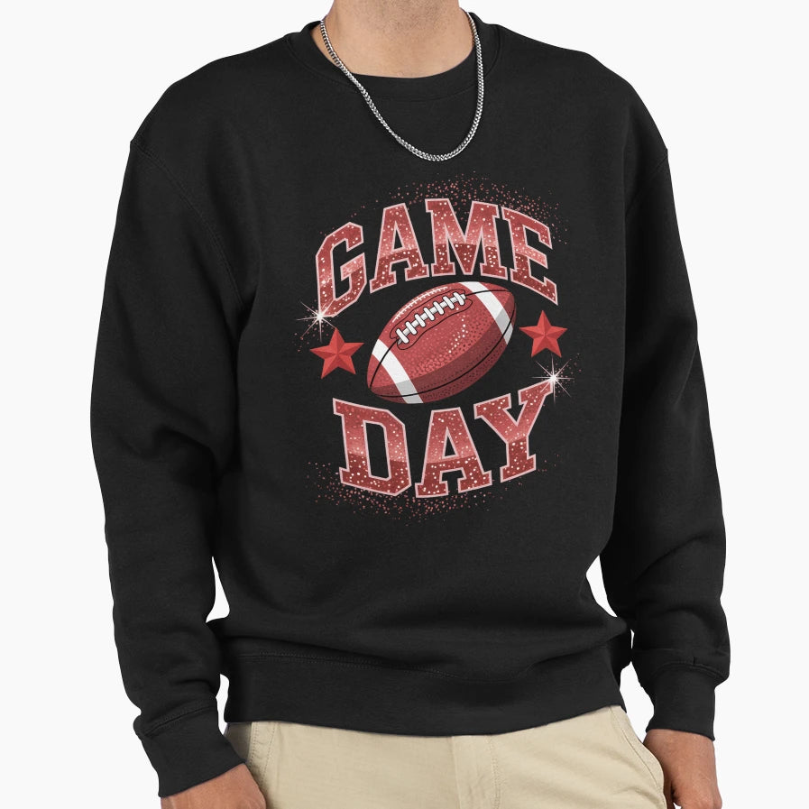 Game Day Football Coquette Bow Sweatshirt - Fun Novelty Design for Adults - T-Shirt, Sweatshirt, Hoodie