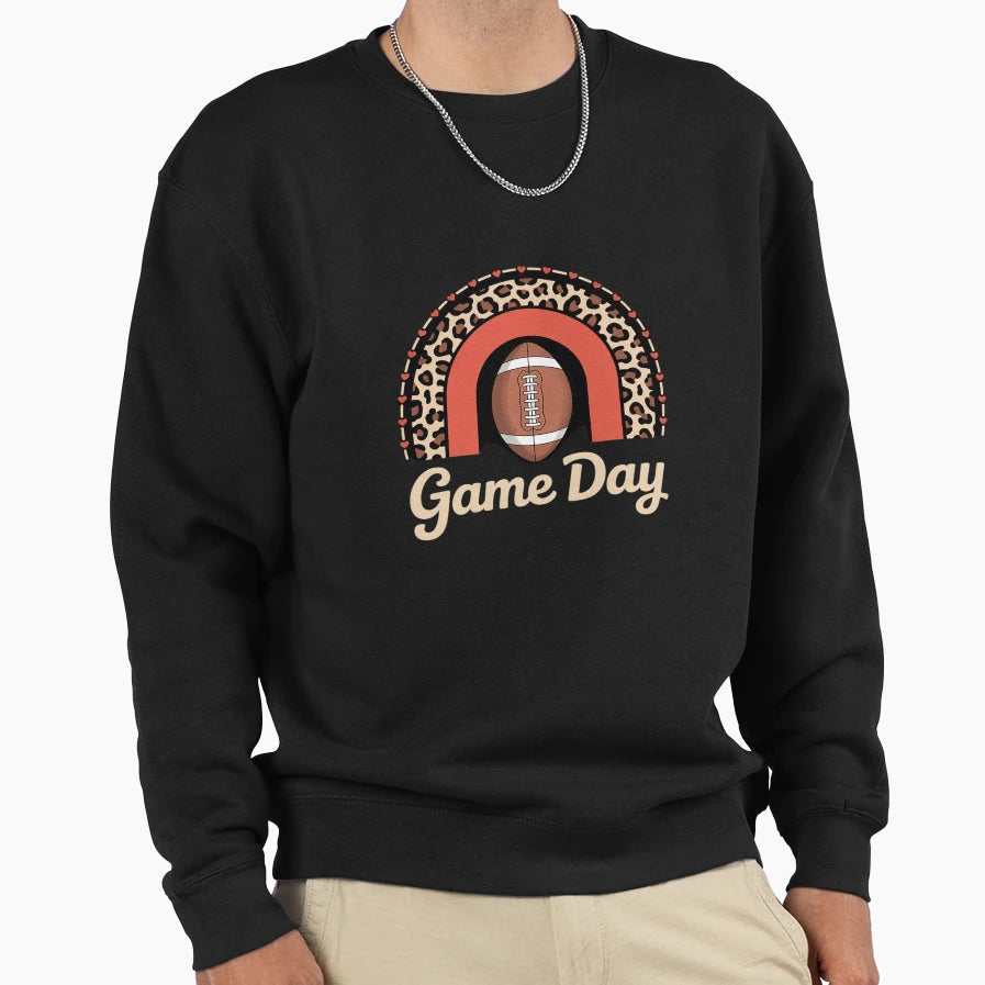 Leopard Rainbow Game Day Vibes Sweatshirt - Unique Graphic Men Women - T-Shirt, Sweatshirt, Hoodie