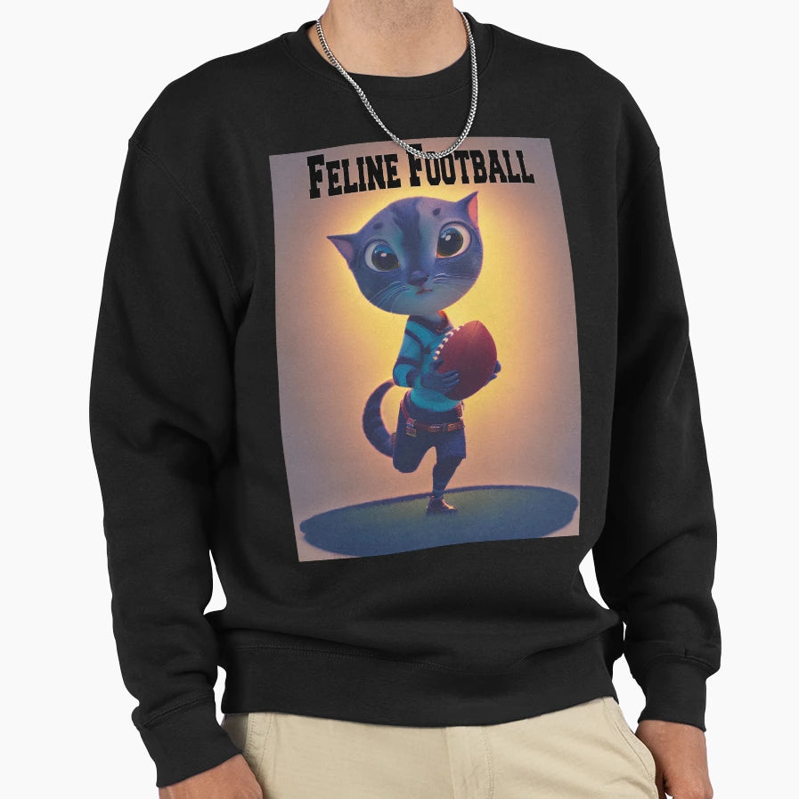 Feline Football Sweatshirt - Aesthetic Graphic Unisex - T-Shirt, Sweatshirt, Hoodie