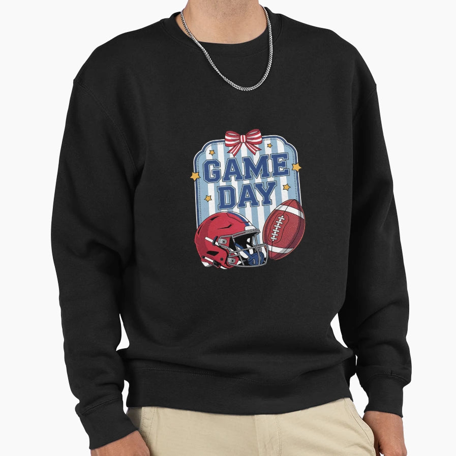 America Game Day Preppy Football Sweatshirt - Unique Graphic Men Women - T-Shirt, Sweatshirt, Hoodie