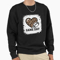 Game Day Leopard Heart Football Sweatshirt - Aesthetic Graphic for Adults - T-Shirt, Sweatshirt, Hoodie