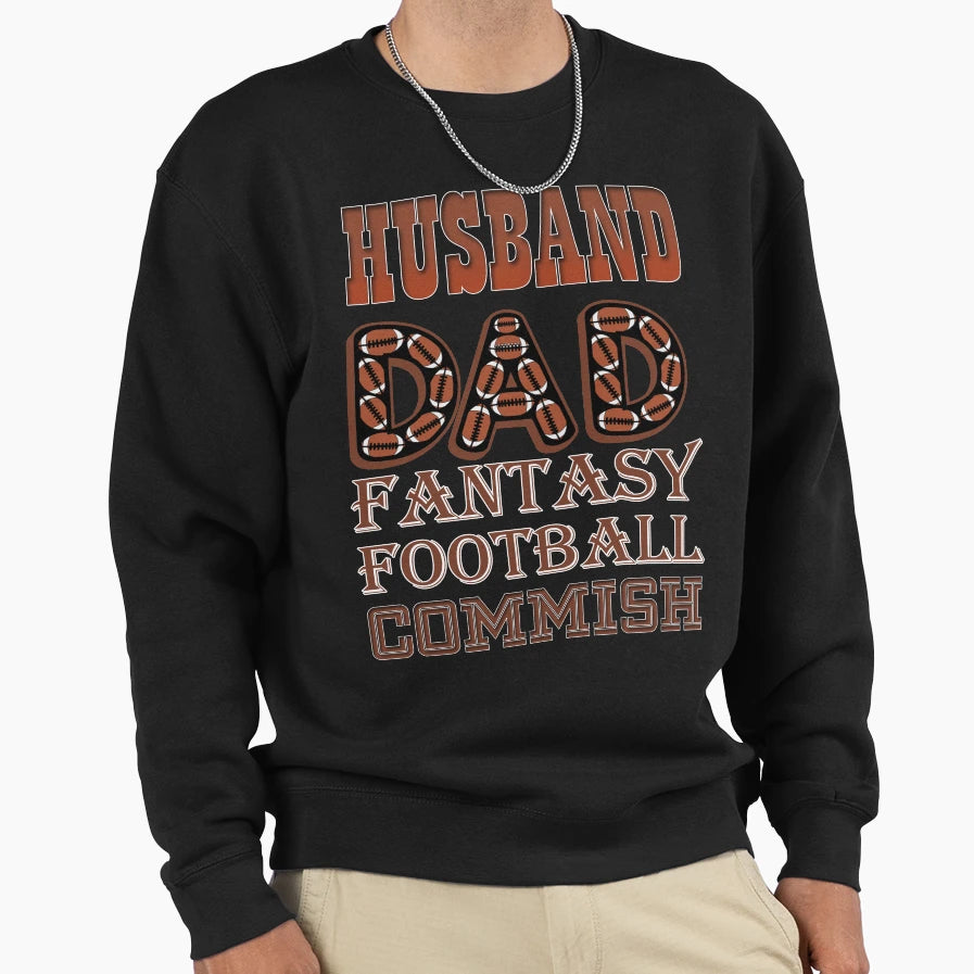 Husband Dad Fantasy Football Sweatshirt - Streetwear Style for Adults - T-Shirt, Sweatshirt, Hoodie