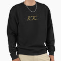 Kk Initials Gold Lettering Sweatshirt - Aesthetic Graphic for Adults - T-Shirt, Sweatshirt, Hoodie