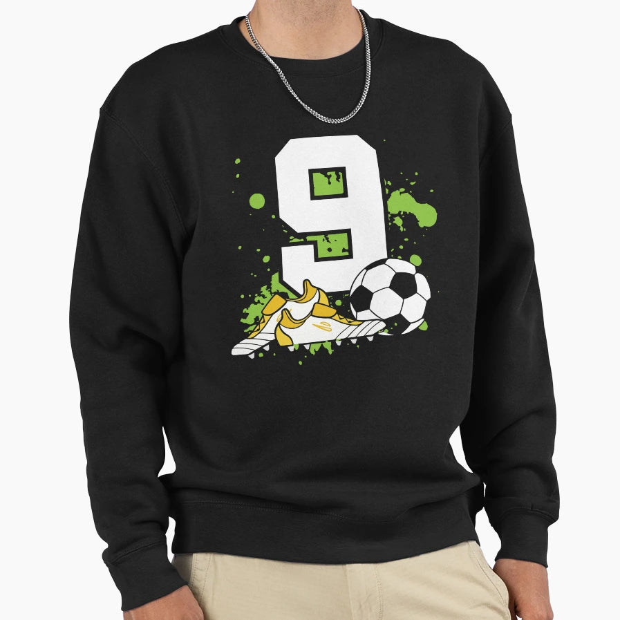 Football Birthday 9 Years Old 9Th Sweatshirt - Graphic Print Unisex - T-Shirt, Sweatshirt, Hoodie