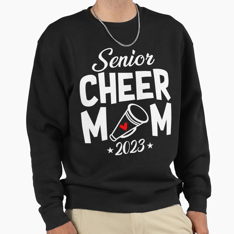 Senior Cheer Mom 23 Cheerleader Sweatshirt - Minimalist Print Men Women - T-Shirt, Sweatshirt, Hoodie