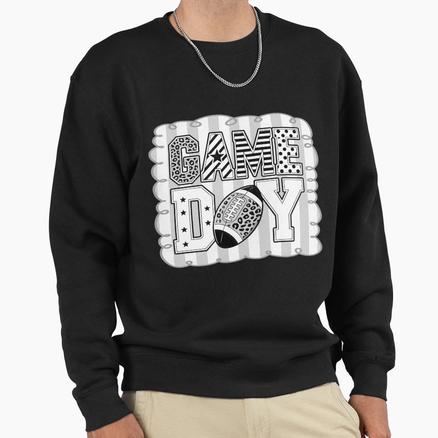 Game Day Fun Football Fan Gear Sweatshirt - Minimalist Print for Adults - T-Shirt, Sweatshirt, Hoodie