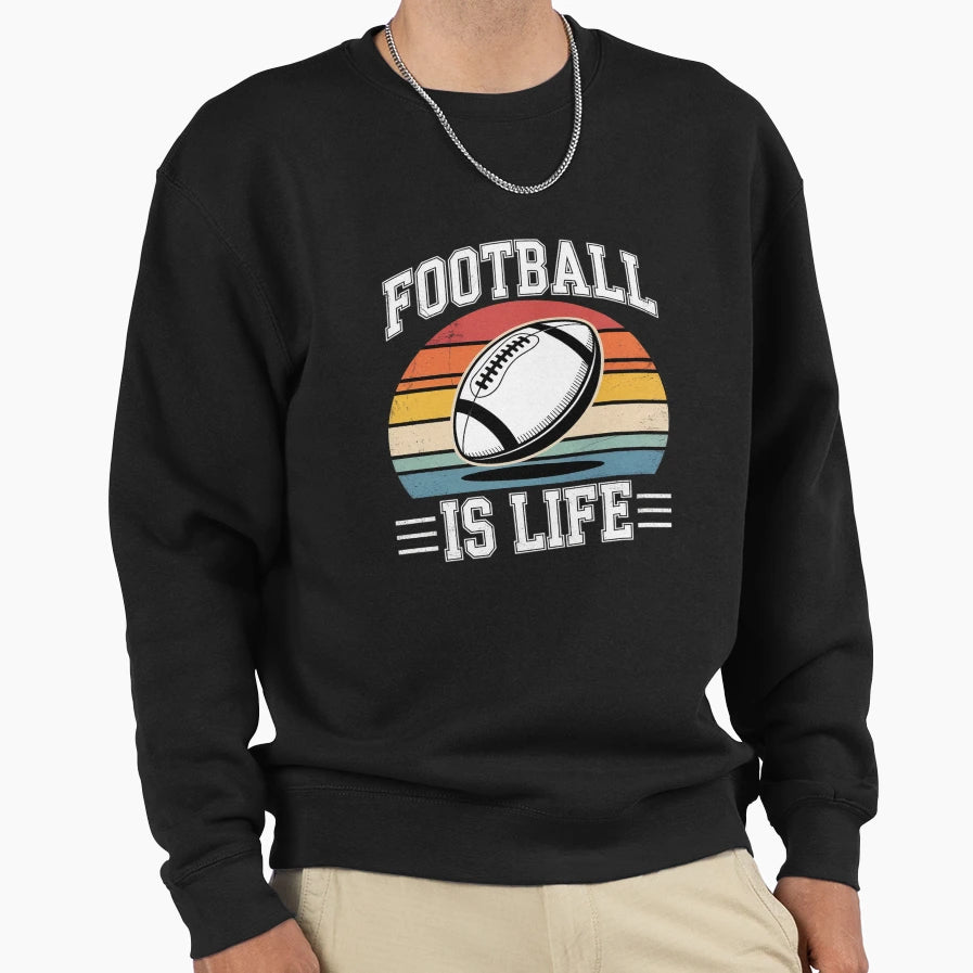 American Football Is Life Sunset Sweatshirt - Trendy Graphic for Adults - T-Shirt, Sweatshirt, Hoodie