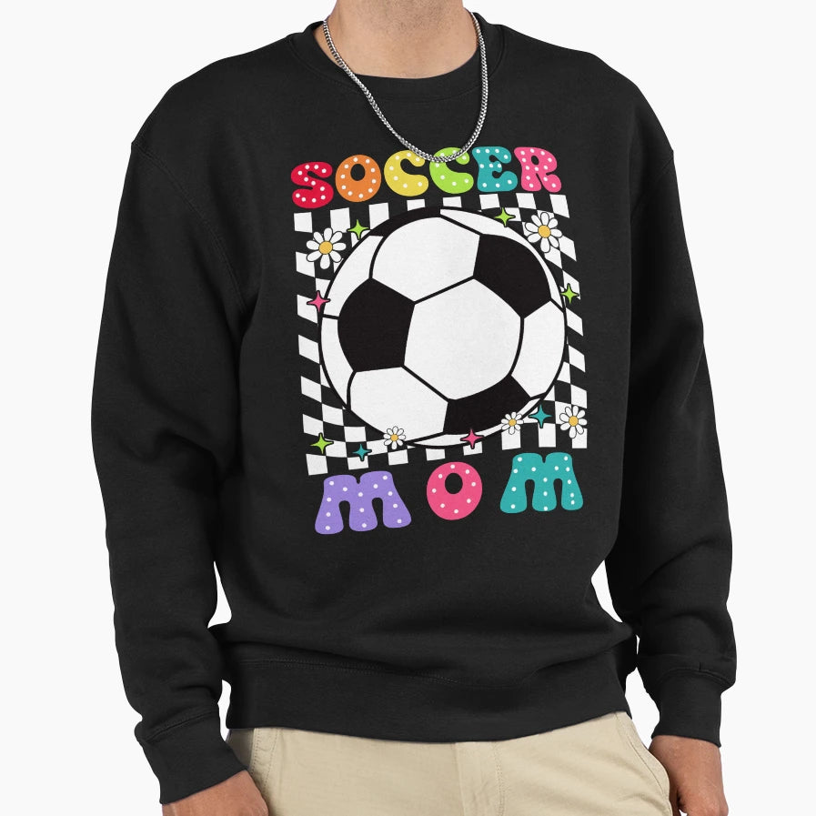 Soccer Mom Checkerboard Sweatshirt - Graphic Print Unisex - T-Shirt, Sweatshirt, Hoodie