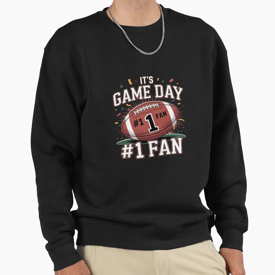 Football Game Day No 1 Fan Sweatshirt - Custom Art Print for Adults - T-Shirt, Sweatshirt, Hoodie