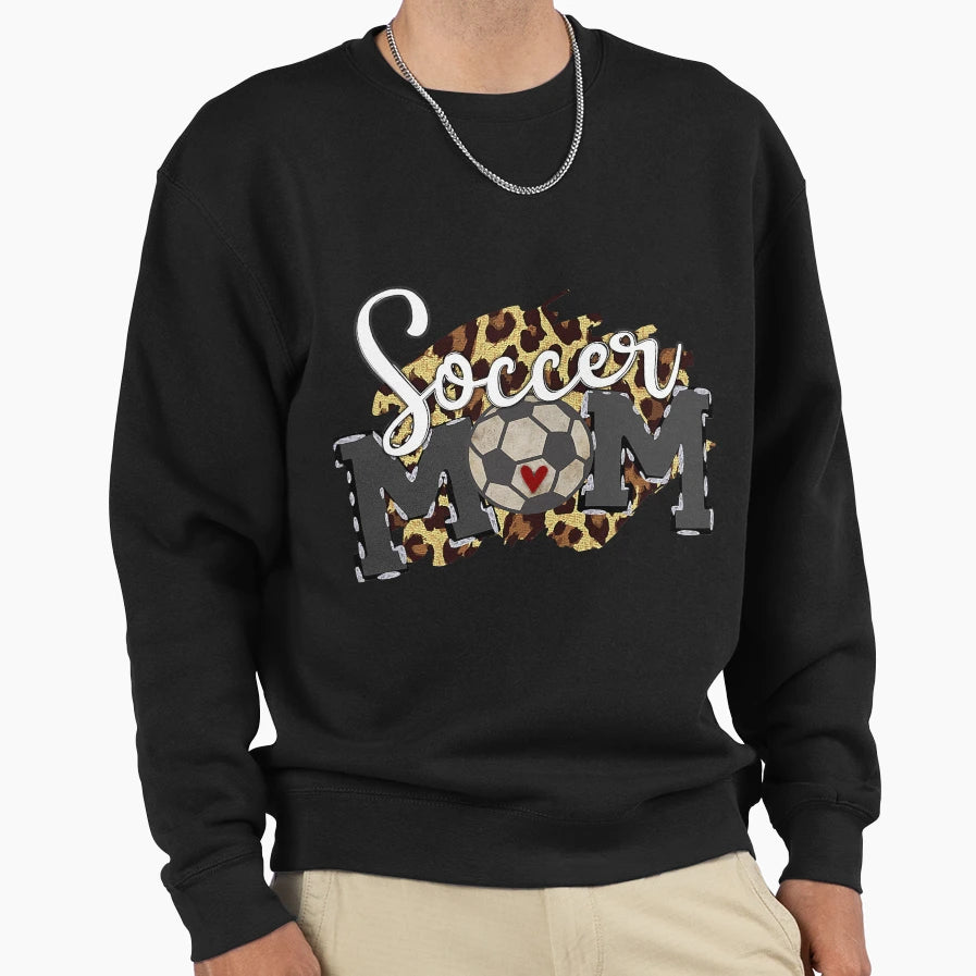 Soccer Mom Leopard Soccer Mama Sweatshirt - Minimalist Print Men Women - T-Shirt, Sweatshirt, Hoodie