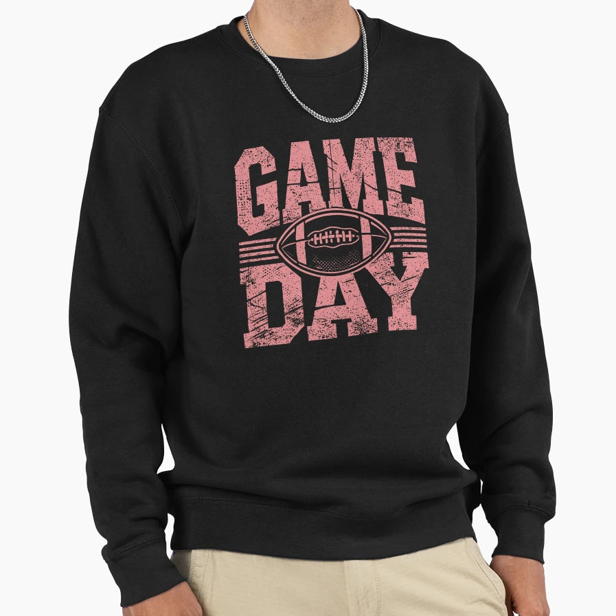 Game Day Football Grunge Sweatshirt - Custom Art Print for Adults - T-Shirt, Sweatshirt, Hoodie