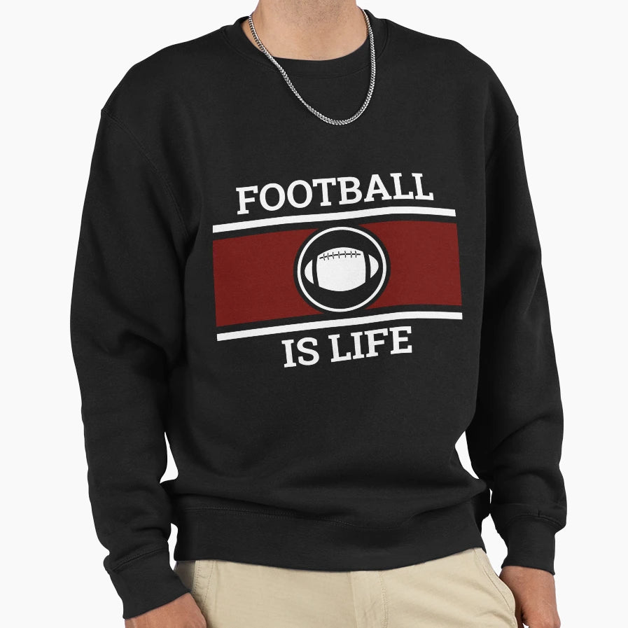 Football Is Life Designe Sweatshirt - Custom Art Print for Adults - T-Shirt, Sweatshirt, Hoodie