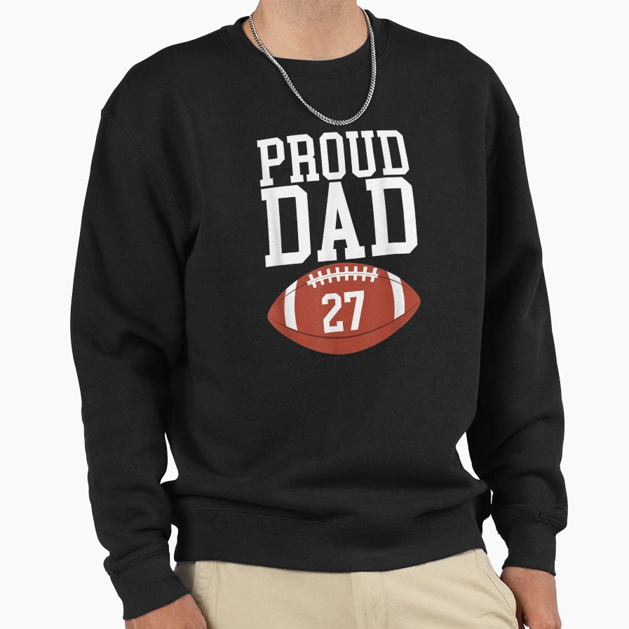 Proud Mom Football 27 Jersey Number Sweatshirt - Unique Graphic for Adults - T-Shirt, Sweatshirt, Hoodie