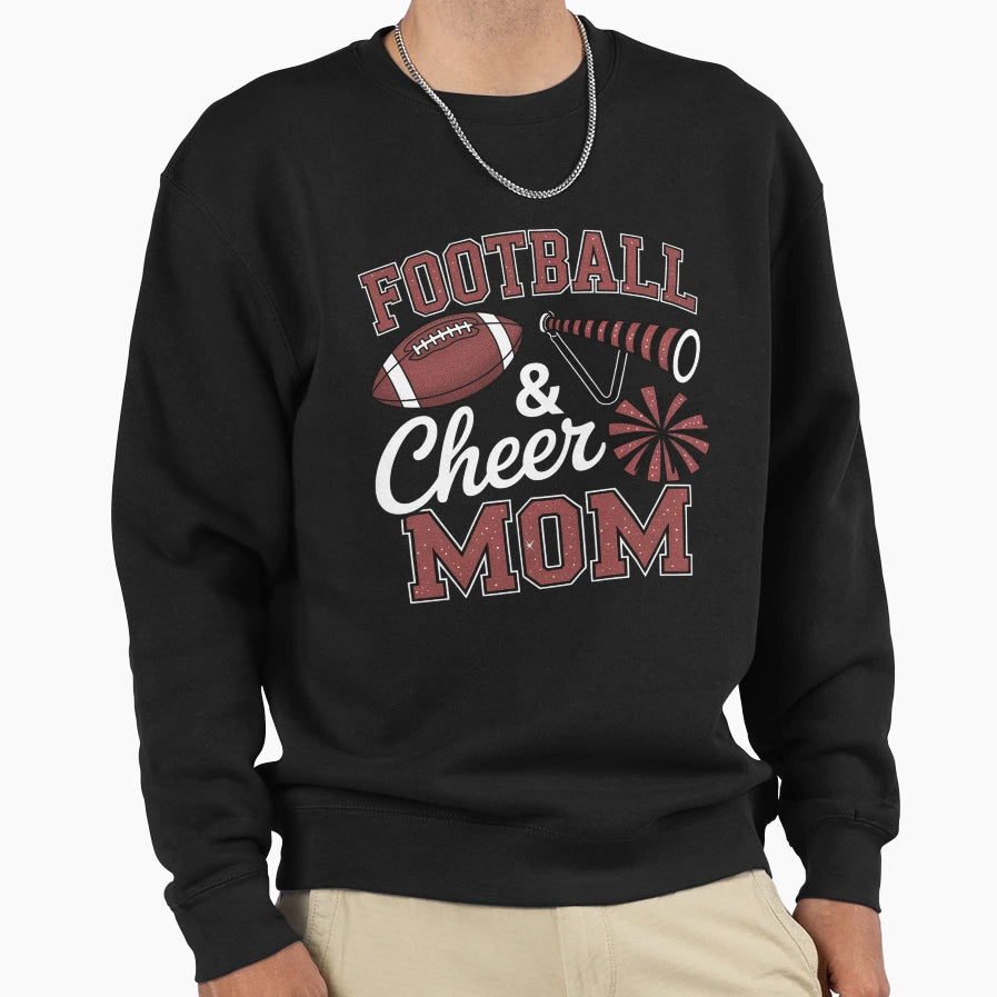 Loud Proud Football And Cheer Mom Sweatshirt - Streetwear Style Unisex - T-Shirt, Sweatshirt, Hoodie