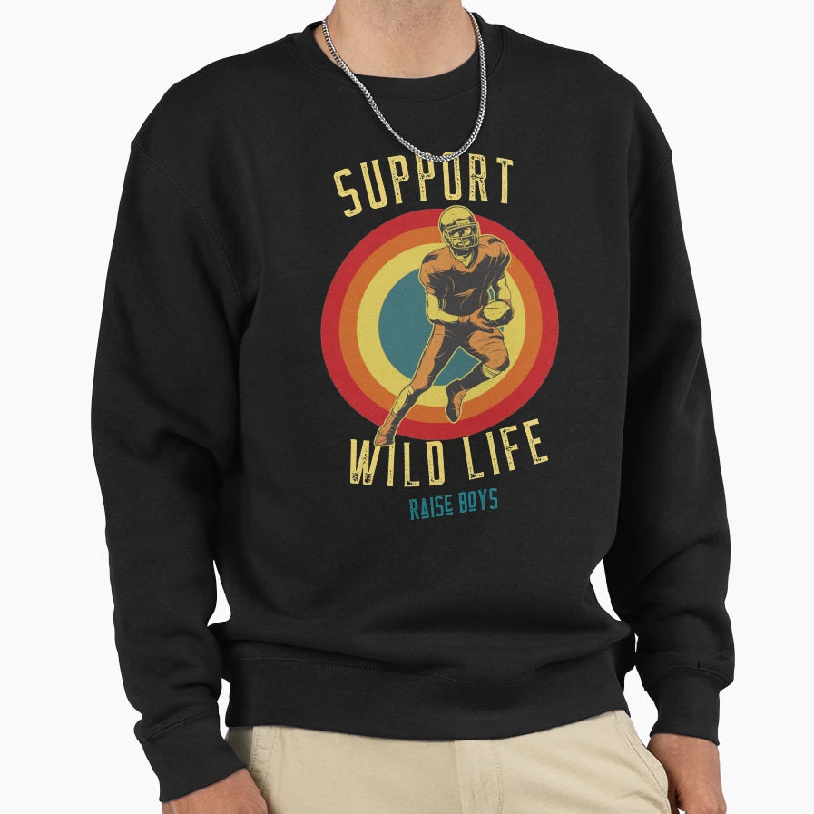Support Wild Life Raise Sweatshirt - Minimalist Print Unisex - T-Shirt, Sweatshirt, Hoodie