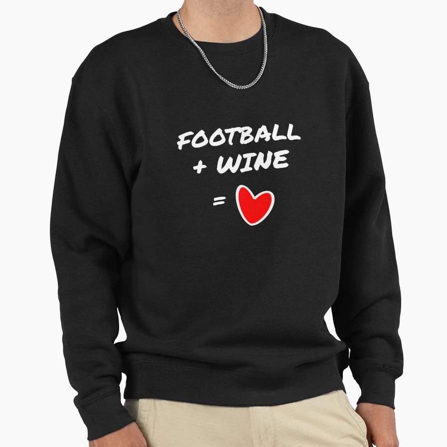 Football Wine Love Sweatshirt - Graphic Print Unisex - T-Shirt, Sweatshirt, Hoodie