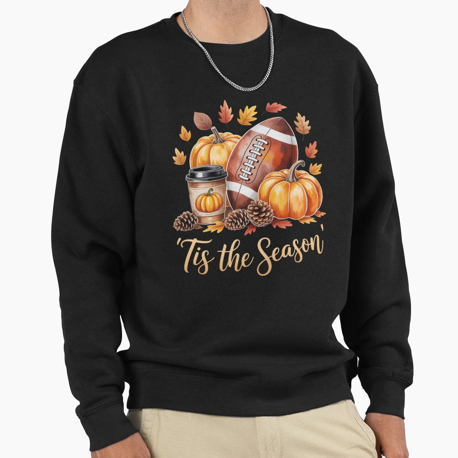Tis Season Football Fall Season Sweatshirt - Minimalist Print Men Women - T-Shirt, Sweatshirt, Hoodie