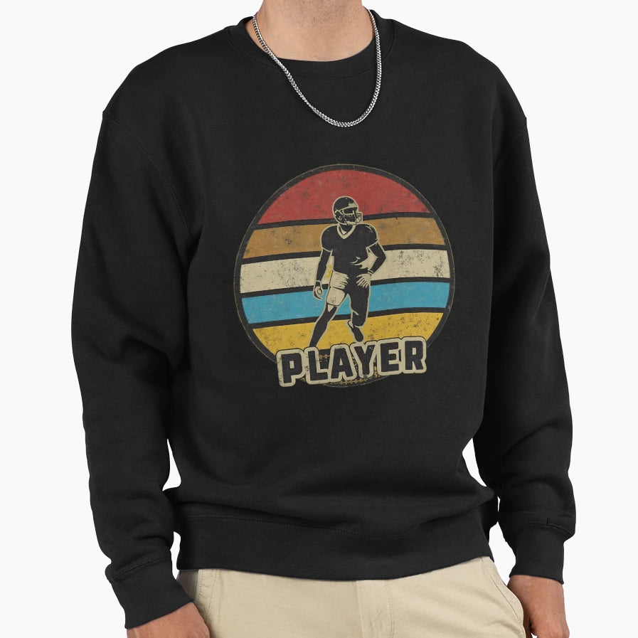 Football Player Sweatshirt - Minimalist Print Men Women - T-Shirt, Sweatshirt, Hoodie