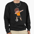 Dabbing Soccer Player Orange Sweatshirt - Aesthetic Graphic Men Women - T-Shirt, Sweatshirt, Hoodie