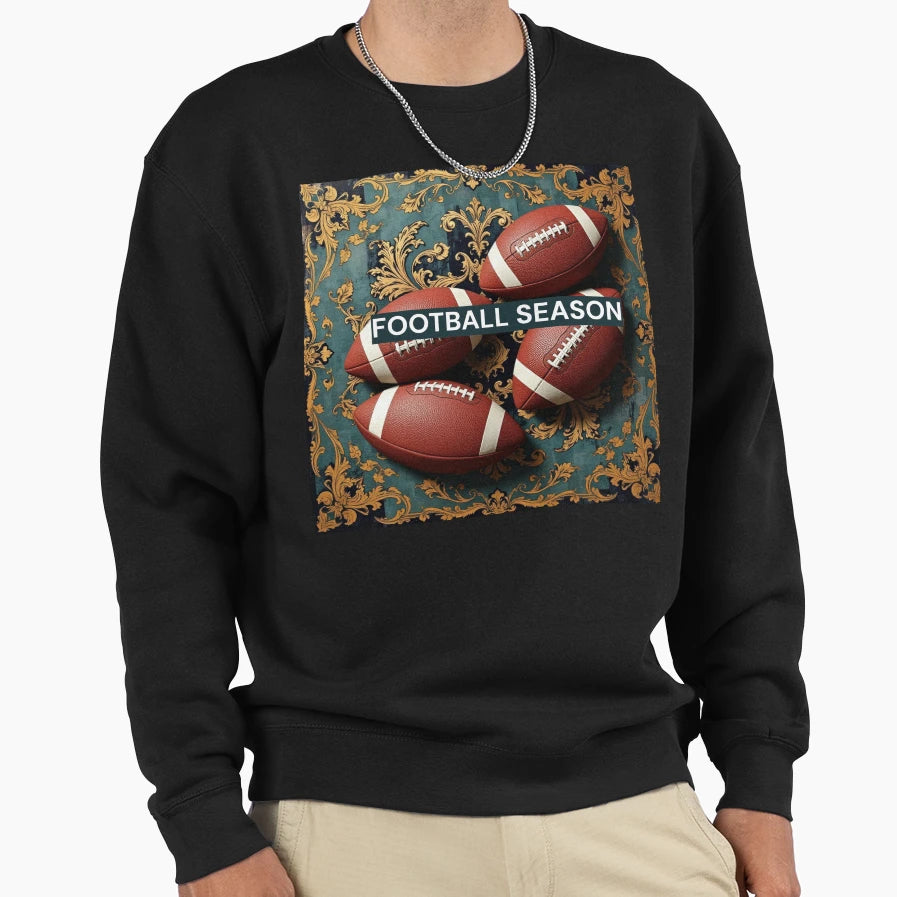 Football Season Baroque Sweatshirt - Custom Art Print for Adults - T-Shirt, Sweatshirt, Hoodie