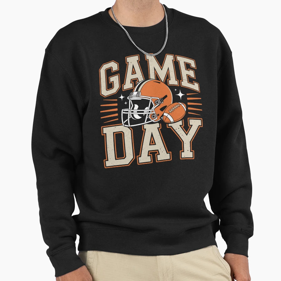 Game Day Football Helmet Sports Sweatshirt - Fun Novelty Design Men Women - T-Shirt, Sweatshirt, Hoodie
