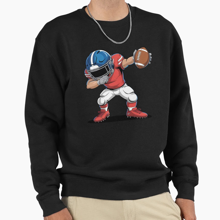 Dabbing Football Player Sweatshirt - Casual Everyday Wear Men Women - T-Shirt, Sweatshirt, Hoodie