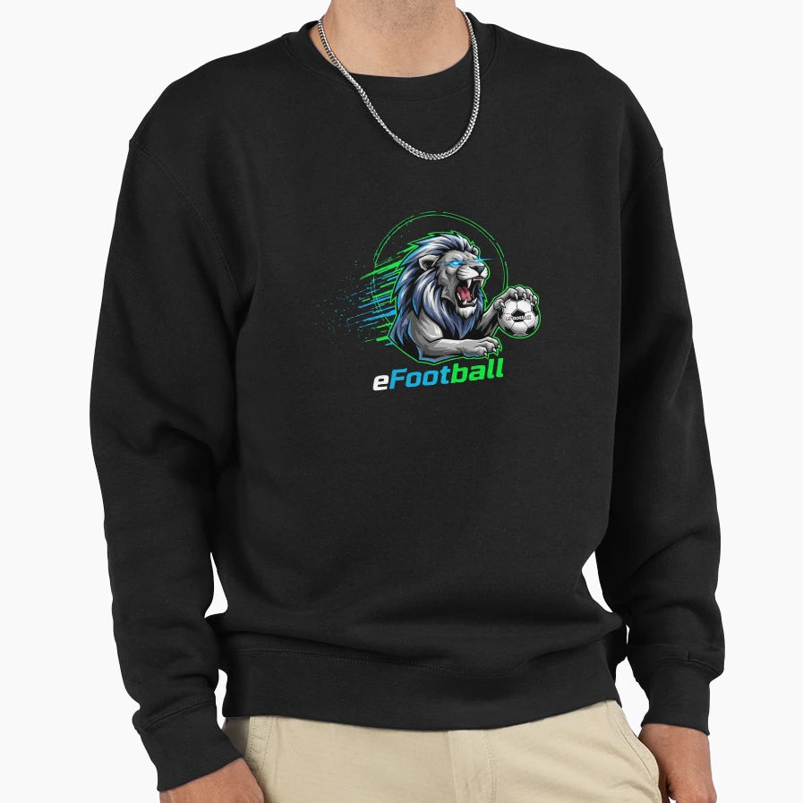 Efootball King Cyber Lion Mascot Sweatshirt - Minimalist Print Unisex - T-Shirt, Sweatshirt, Hoodie