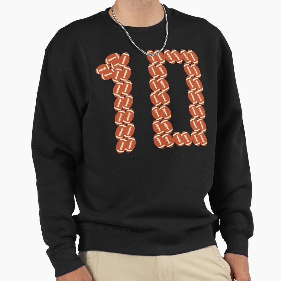 Player Number 10 Ten American Sweatshirt - Minimalist Print Unisex - T-Shirt, Sweatshirt, Hoodie
