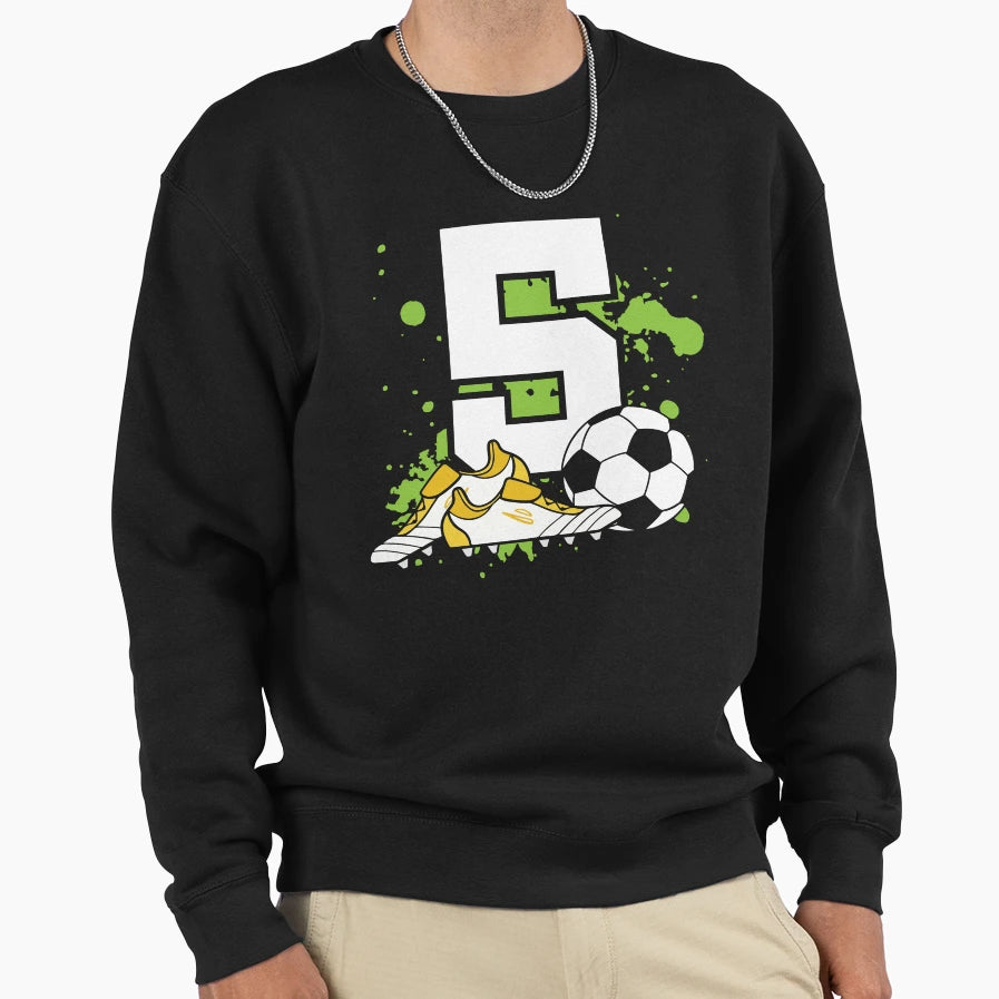 Football Birthday 5 Years Old 5Th Sweatshirt - Custom Art Print Men Women - T-Shirt, Sweatshirt, Hoodie