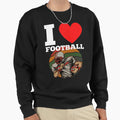 I Love American Football Heart Football Sweatshirt - Graphic Print Unisex - T-Shirt, Sweatshirt, Hoodie