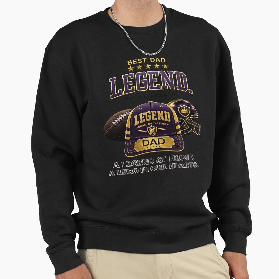 Dad Legend Purple Baseball Cap Sweatshirt - Streetwear Style Unisex - T-Shirt, Sweatshirt, Hoodie