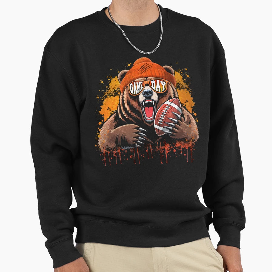 Game Day Bear Sweatshirt - Unique Graphic for Adults - T-Shirt, Sweatshirt, Hoodie
