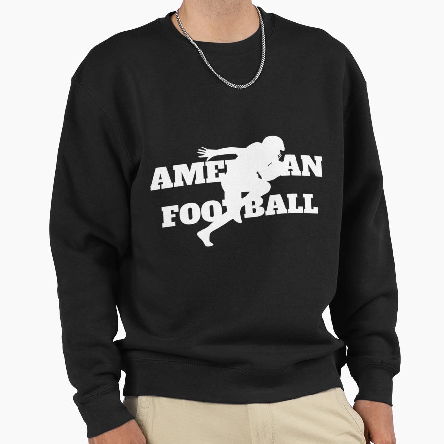 American Football Player Running Black T-Shirt - Graphic Print Men Women - T-Shirt, Sweatshirt, Hoodie