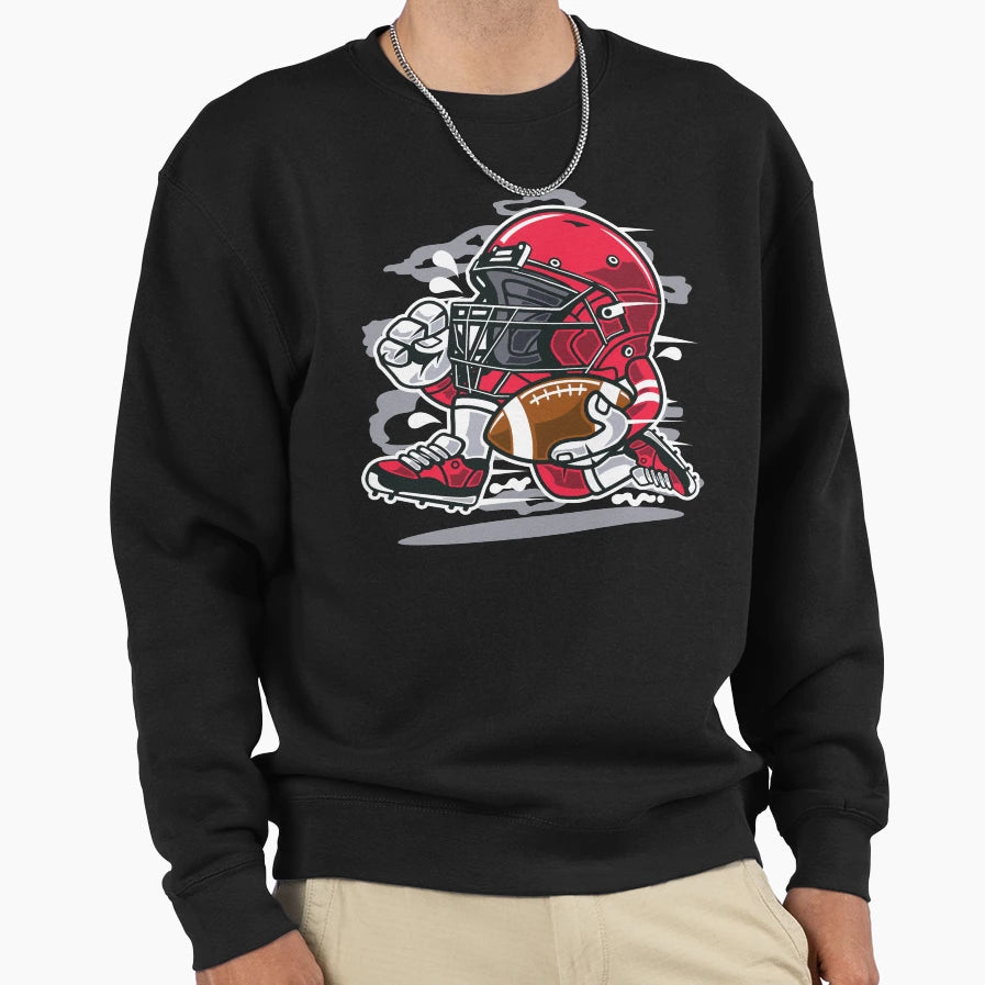 Football Player Sweatshirt - Casual Everyday Wear Unisex - T-Shirt, Sweatshirt, Hoodie
