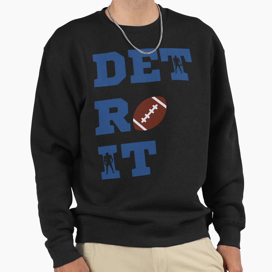 Detroit Football American Sports Sweatshirt - Minimalist Print for Adults - T-Shirt, Sweatshirt, Hoodie