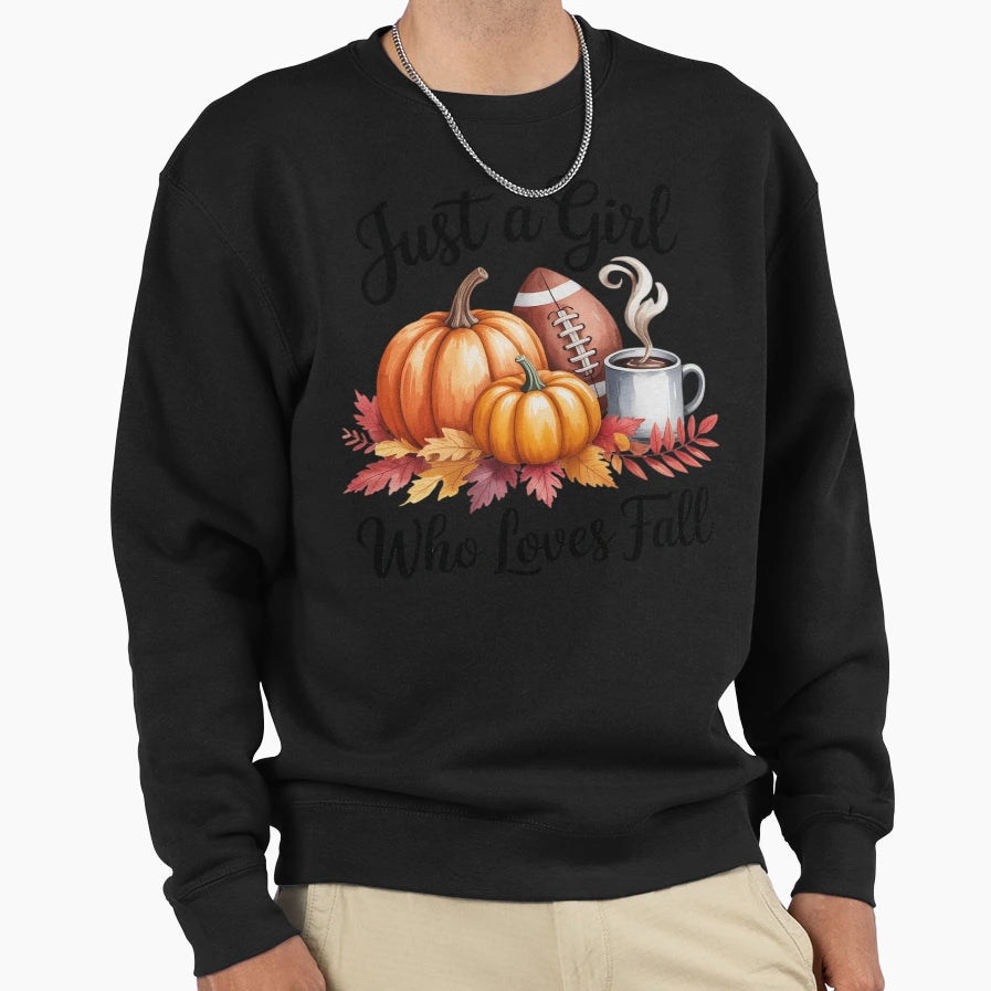 Just Who Loves Fall Coffee Sweatshirt - Casual Everyday Wear for Adults - T-Shirt, Sweatshirt, Hoodie