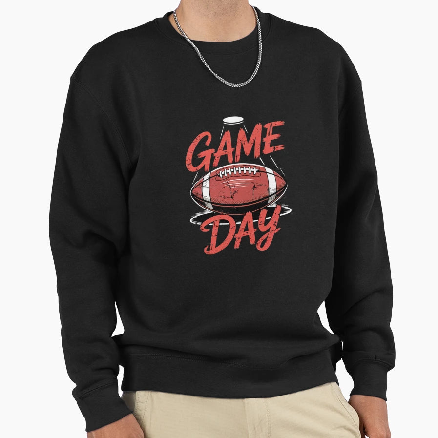 Game Day Football Distressed Sweatshirt - Trendy Graphic for Adults - T-Shirt, Sweatshirt, Hoodie