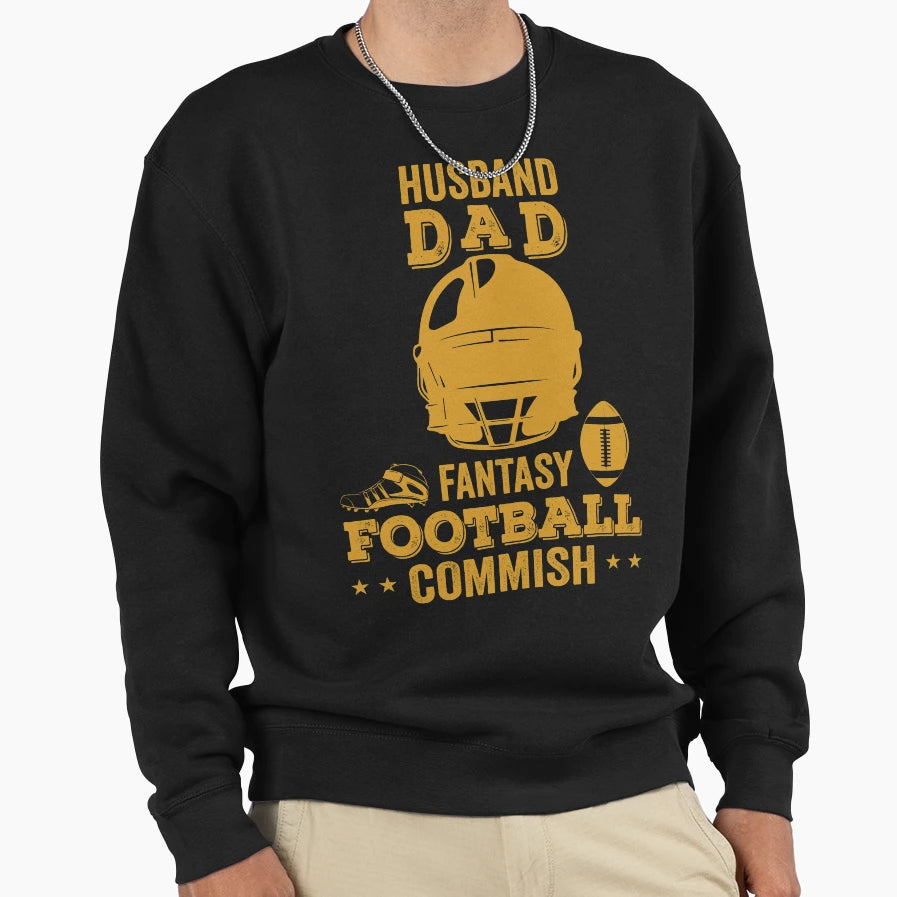Husband Dad Fantasy Football Sweatshirt - Novelty Apparel for Adults - T-Shirt, Sweatshirt, Hoodie