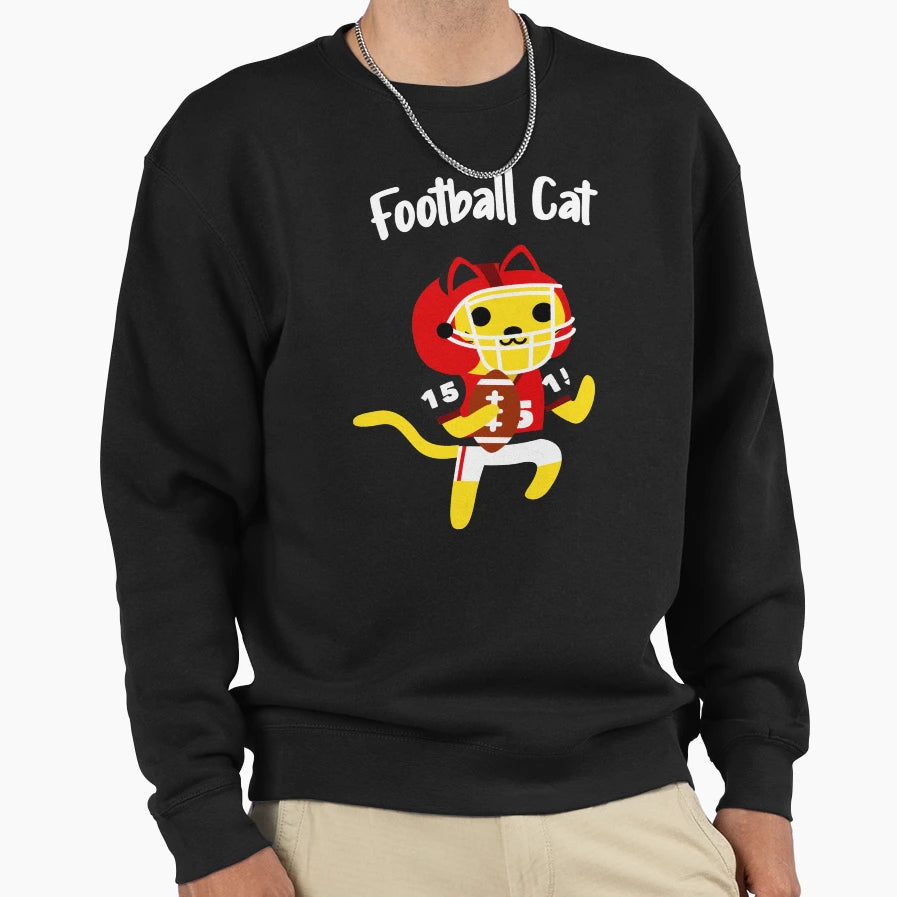 American Football Cat Children Sports Sweatshirt - Streetwear Style Unisex - T-Shirt, Sweatshirt, Hoodie