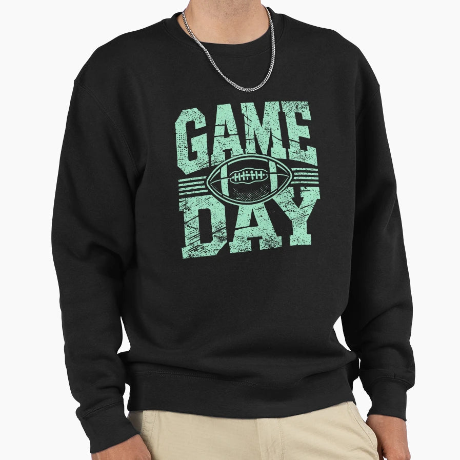 Game Day Football Grunge Sweatshirt - Custom Art Print Unisex - T-Shirt, Sweatshirt, Hoodie