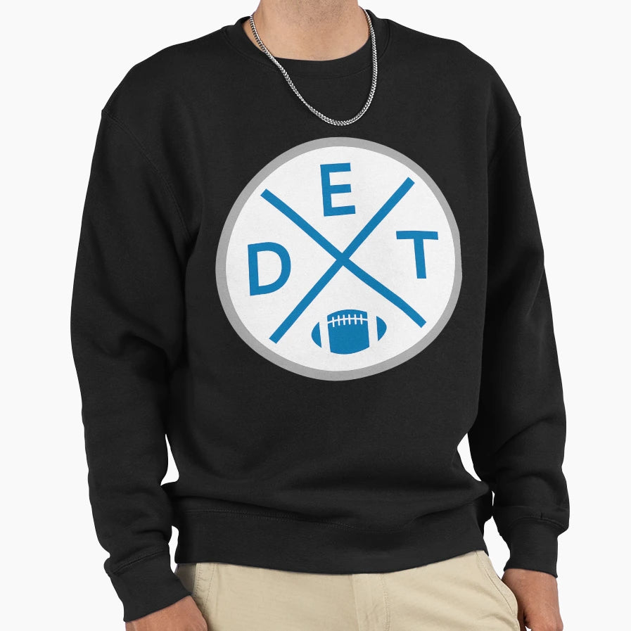 Detroit Football Emblem Det Pride Sweatshirt - Minimalist Print Men Women - T-Shirt, Sweatshirt, Hoodie
