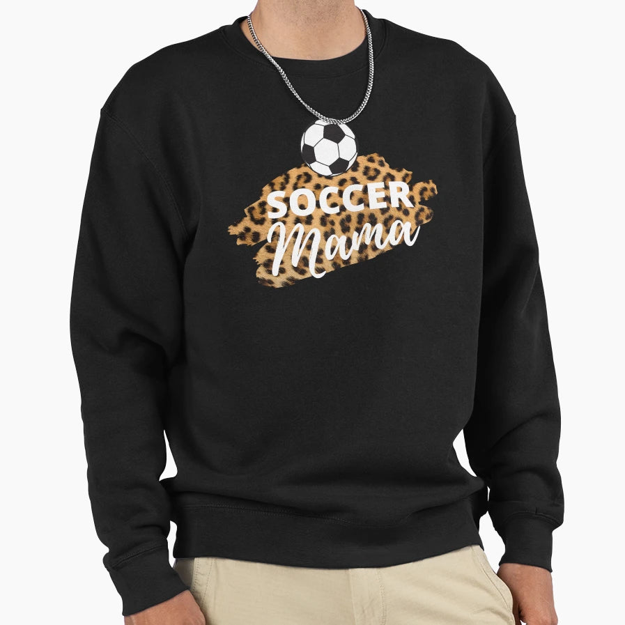 Soccer Mama Leopard Pretty Sweatshirt - Casual Everyday Wear Men Women - T-Shirt, Sweatshirt, Hoodie