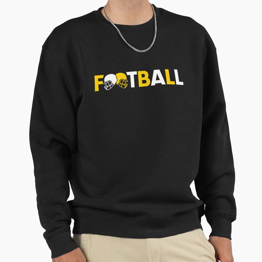 Black And Yellow Football Sweatshirt - Trendy Graphic Unisex - T-Shirt, Sweatshirt, Hoodie