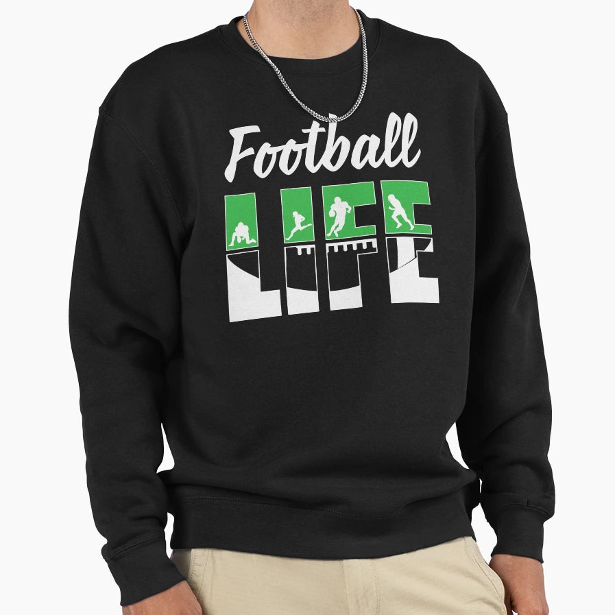 Football Life Living Game Day Sweatshirt - Custom Art Print for Adults - T-Shirt, Sweatshirt, Hoodie