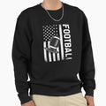 American Flag Football Patriotic Sweatshirt - Unique Graphic Men Women - T-Shirt, Sweatshirt, Hoodie